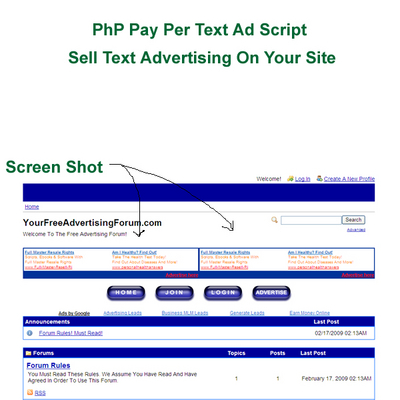 Product picture Php Pay Per Text Ad Script For Any Website