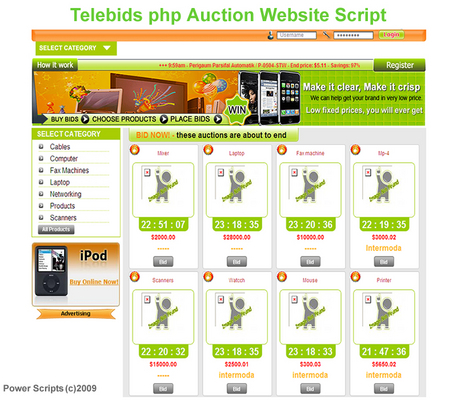 Product picture Telebids Auction Website Script With Resell Rights