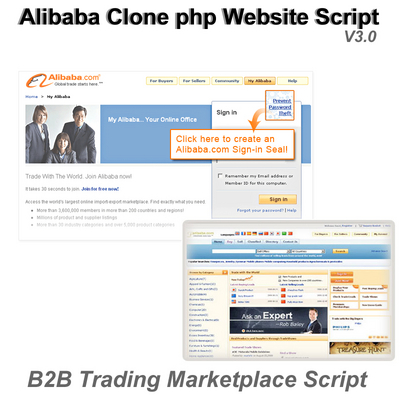 Product picture Alibaba Clone php B2B Marketplace Website Script