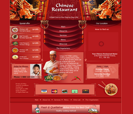Product picture Restaurant - Chinese Food Site Flash Audio Website Template