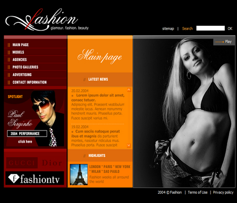 Product picture Modeling Agency Flash Website Template