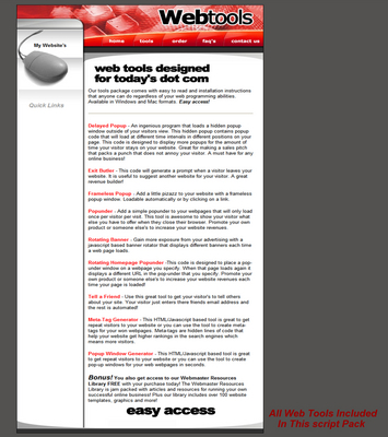 Product picture Instant Webmaster Tools Website Script - Makes You Money