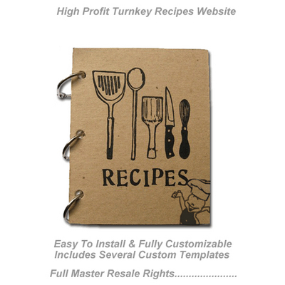 Product picture Turnkey Recipe Sales Website - Cash System