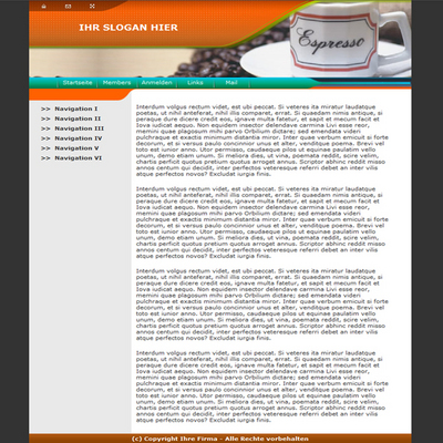 Product picture Coffee, Espresso Website Template