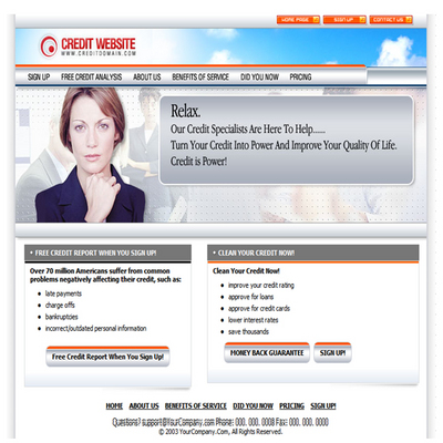 Product picture Credit - Credit Counseling/Analysis Website Template