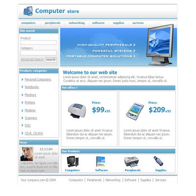 Product picture Online Store Computers Flash Website Template