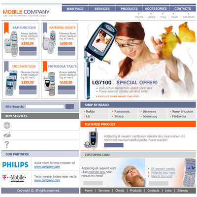 Product picture Online Store Flash Cellphone - Communications Website Templa