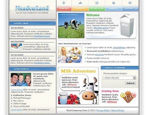 Product picture Dairy Company Website Template
