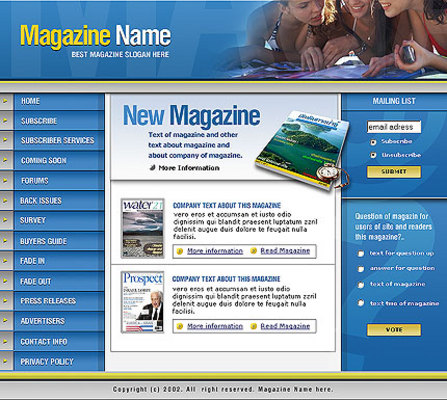 Product picture Online Magazine Website Template