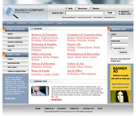Product picture Online Search Website Template