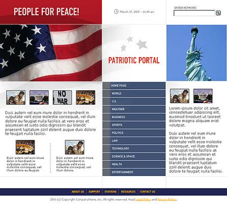 Product picture USA Patriotic Website Template