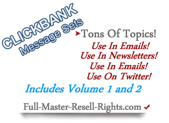 Product picture Clickbank Message Sets Volume 1 and 2 PLR